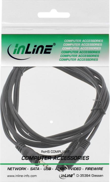 Produktbild InLine 3.5mm Klinke – 3.5mm Buchse (1 m, AUX Kabel)