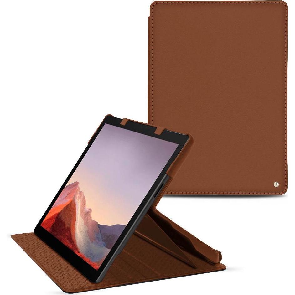 Thumbnail - Noreve Lederschutzhülle vertikal (Microsoft Surface Pro 8), Tablet Hülle, Braun