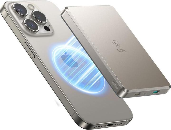 Produktbild SIGN Ultrathin Magnetic Powerbank 10000mAh, 20W - Titanium