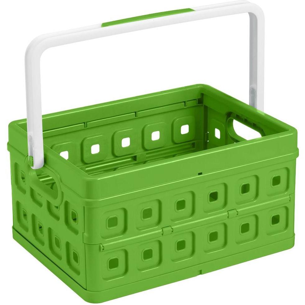 4x Sunware, Aufbewahrungsbox, Klappbox Square, Inhalt 24 Liter, mit Griff, für schwere Lebensmittel (24 l)