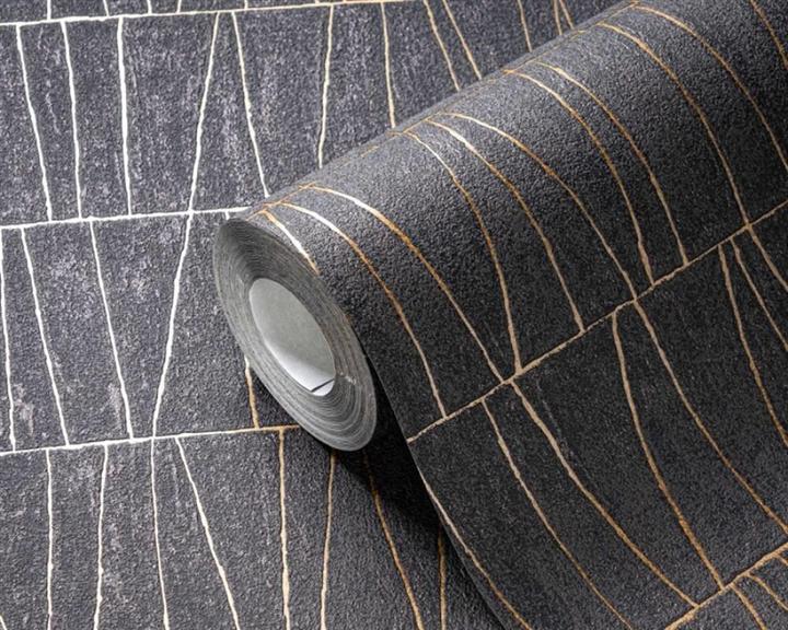 Productafbeelding AS Creation VINYL VLIESBEHANG BASIS 395063 ZWART GEO MOZAÏEK (12)