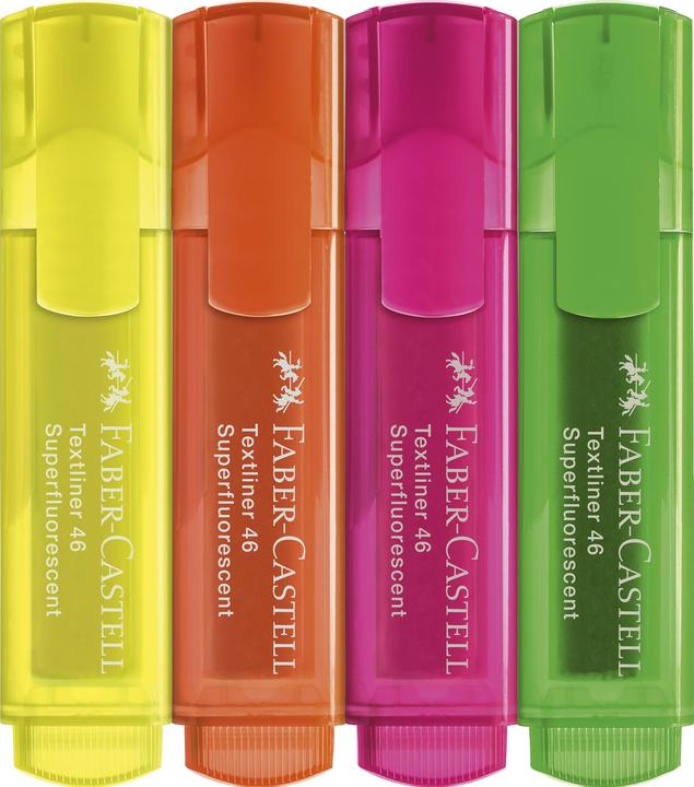 Produktbild Faber-Castell Textliner TL46 (Grün, Orange, Pink, Neongelb, 5 mm, 4 x)