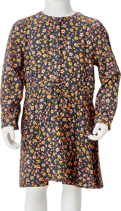 Immagine prodotto VidaXL Abito da bambino con maniche lunghe blu navy 128,Materiale: 100 (128)
