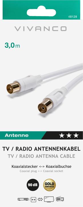 Image du produit Vivanco Fiche coaxiale Coupleur coaxial (90 dB, Câble d'antenne)