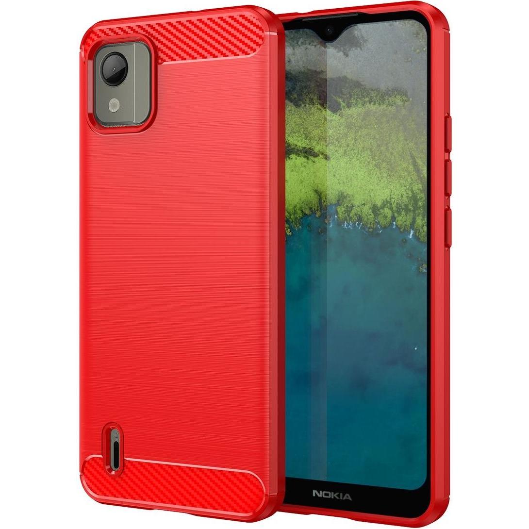 König Design Hülle Handy Schutz für Nokia C110 Case Cover Bumper Etuis Carbon Backcover Neu (Nokia C110), Smartphone Hül...