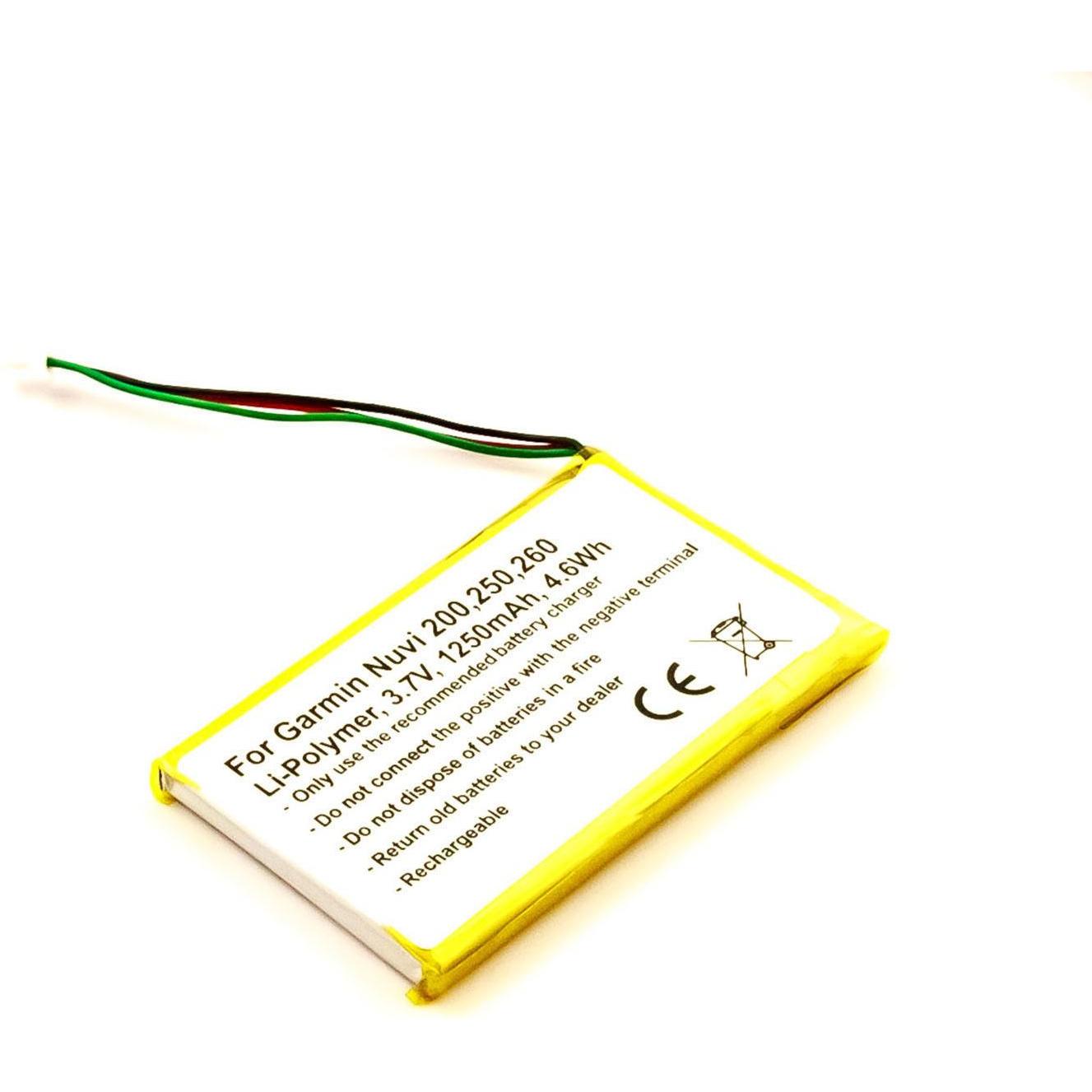 AGI, Fahrzeug Navigation Zubehör, 74180 - Akku - Garmin - Schwarz - Lithium Polymer (LiPo) - 1250 mAh - 3,7 V