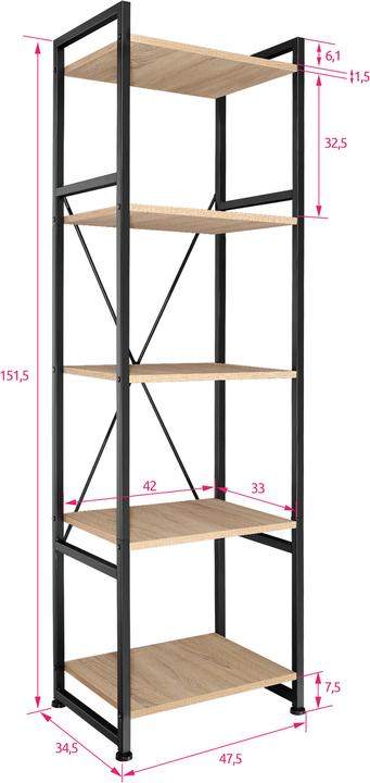 Immagine prodotto tectake Manchester (47.50 x 47.50 x 151.50 cm)
