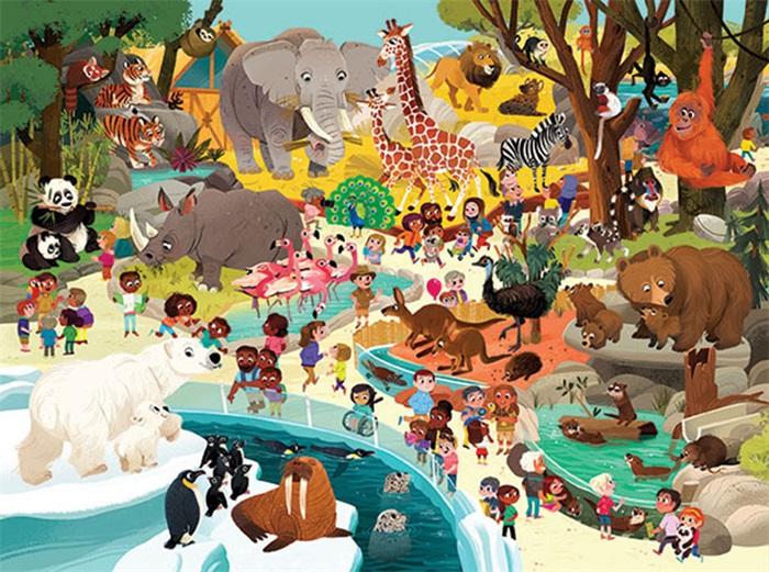 Produktbild Crocodile Creek Puzzle Tag im Zoo 48tlg. (48 Teile)