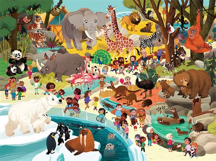 Actual product image Crocodile Creek Puzzle Day at the Zoo 48pcs. (48 pieces)
