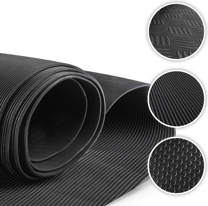 Immagine prodotto Walser Gummimatte Saturn, zuschneidbare Meterware feinripp 100x250 cm schwarz