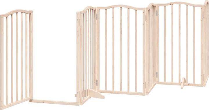 Produktbild vidaXL Hundetor mit Tür Faltbar Absperrgitter Hunde Schutzgitter 9-tlg. Holz (50 cm)