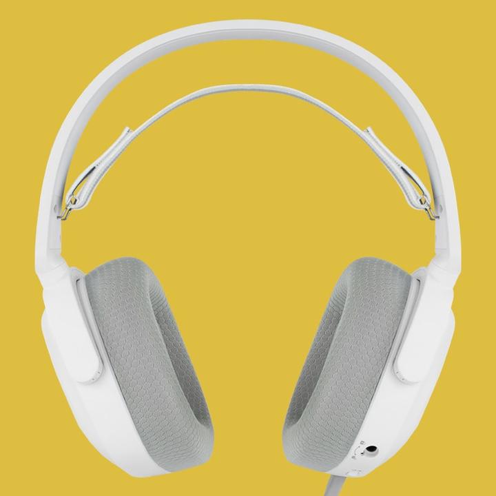 Actual product image Gamiac HS71 - White - 7.1 surround USB Headset, 50mm driver, RGB light, 290g (Cable)