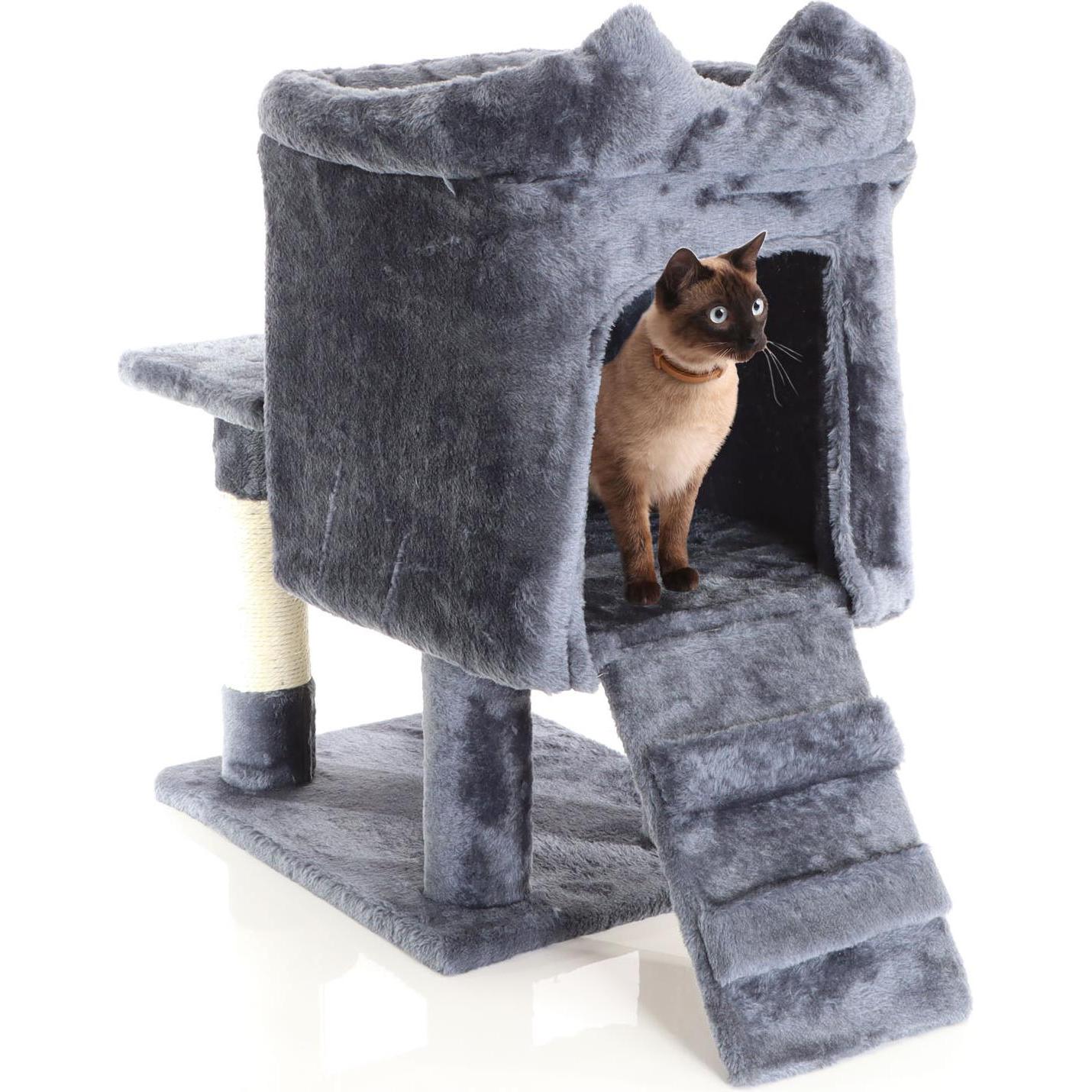 Fudajo Kratzbaum Dunkel 60cm Katzenkratzbaum Katzenbaum Katzenmöbel Katze (60 cm, Dunkelgrau), Katzenbaum