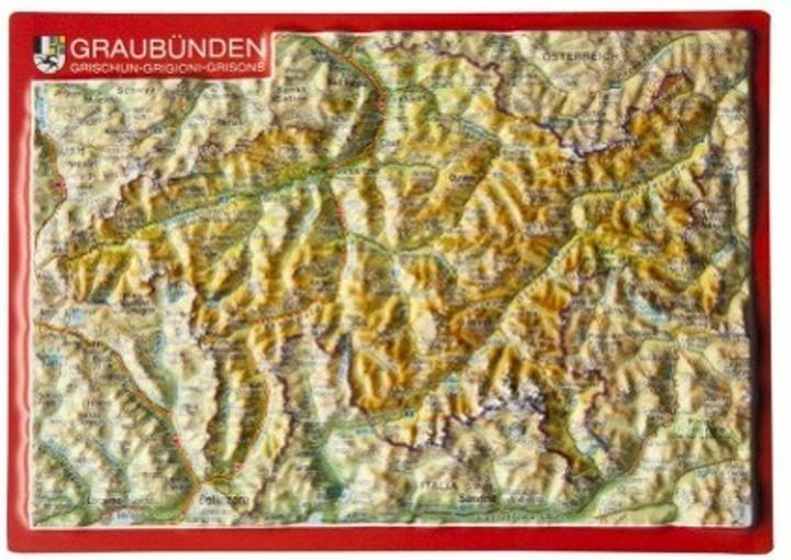 Produktbild 3D Reliefpostkarte Graubünden