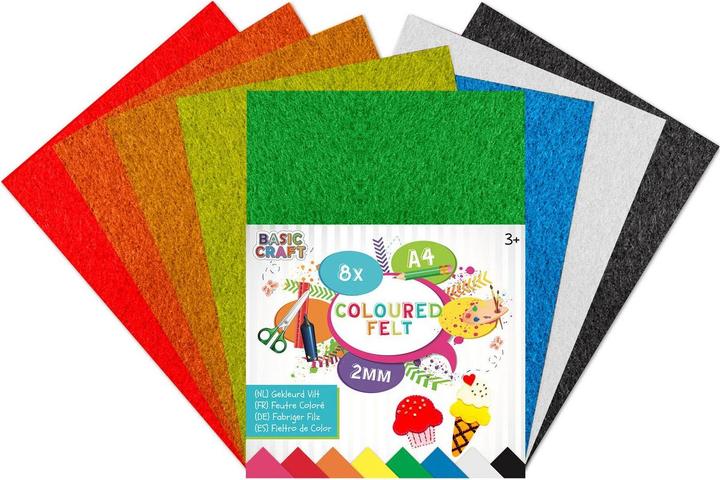 Actual product image Grafix Coloured felt A4, 8 sheets