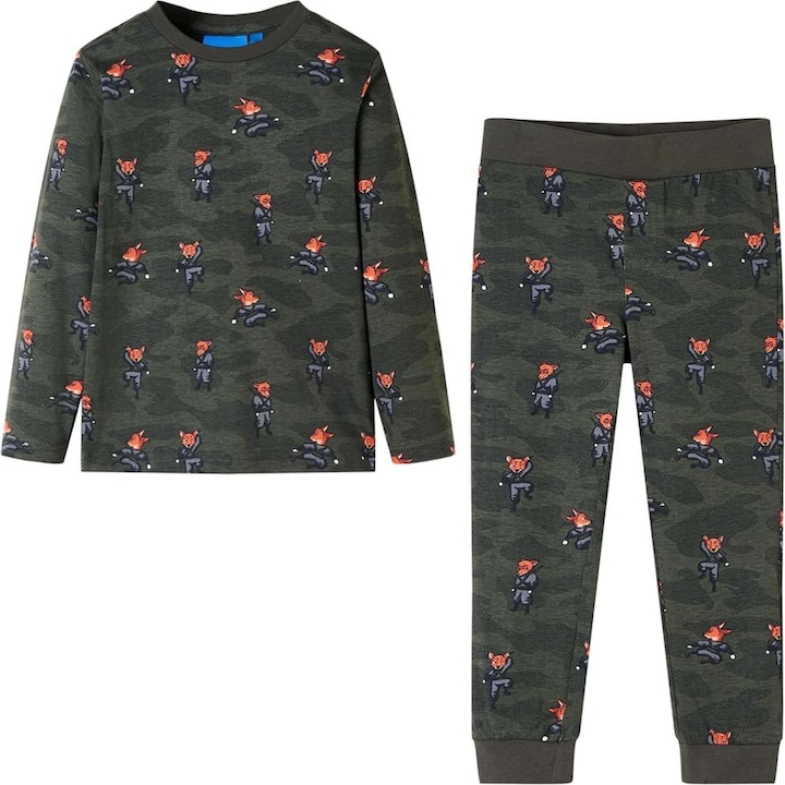 Actual product image VidaXL Children's pyjamas with long sleeves Khaki 140,Material: 100 (140)