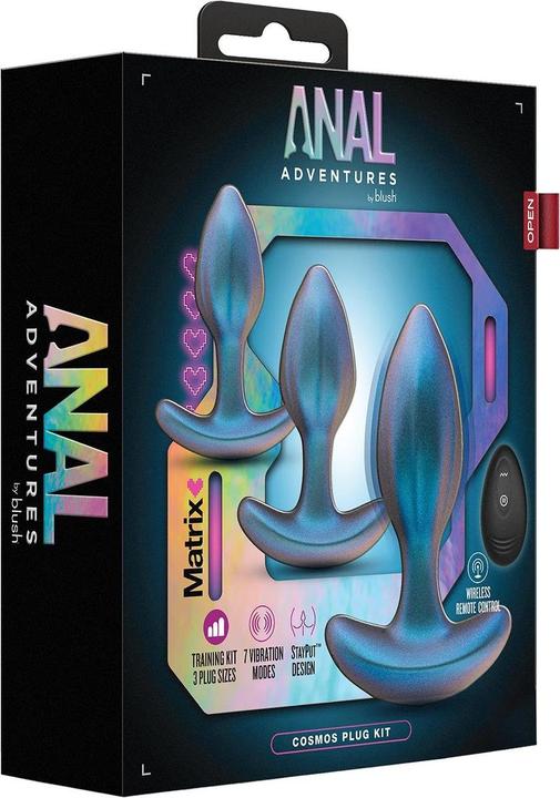 Actual product image Blush Anal Adventures Matrix - Cosmos Plug Vibrating Anal Training Kit with Wireless Remote - 10 Vib