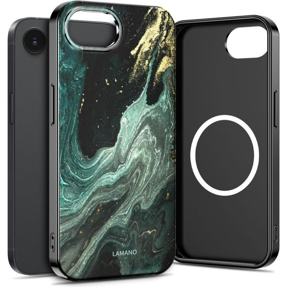Tech-Protect Lamano Magsafe Iphone 16e / 17e Grün Aura (Apple iPhone 16e, Apple iPhone 17e), Cover smartphone, Verde, Nero
