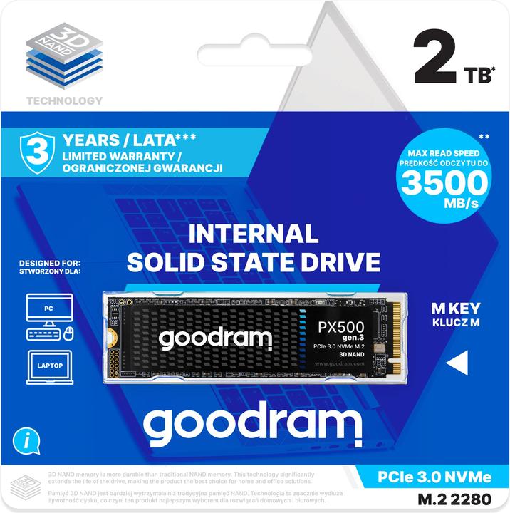 Actual product image Goodram PX500 GEN.3 SSDPR-PX500-02T-80-G3 (2000 GB, M.2 2280)