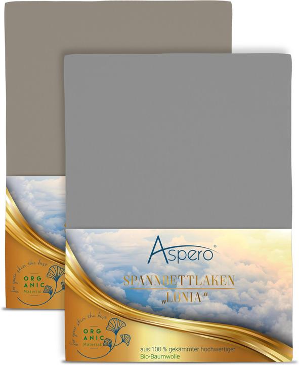 Produktbild Aspero 2 x Spannbettlaken aus Bio-Baumwolle (200 x 200 x 35 cm)