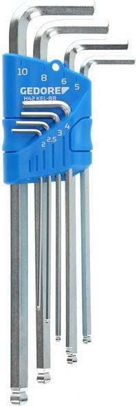Image du produit Gedore H 42 KEL-88 Jeu de tournevis d'angle XL à tête sphérique dans un support 8 pièces 2-10 mm