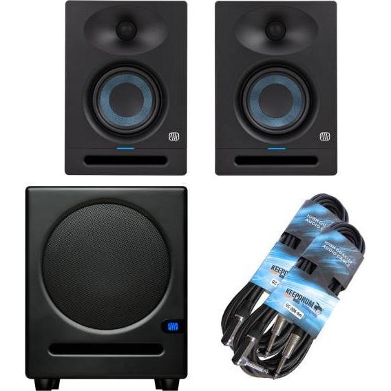 PreSonus Eris Studio 4 Boxen 1 Paar mit Eris Sub 8 BT Subwwofer und 2x Kabel (1 Paar), HiFi + Heimkino Lautsprecher