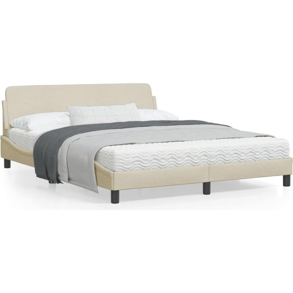 VidaXL, Bett, Bettgestell mit Kopfteil Stoff (160 x 200 cm)