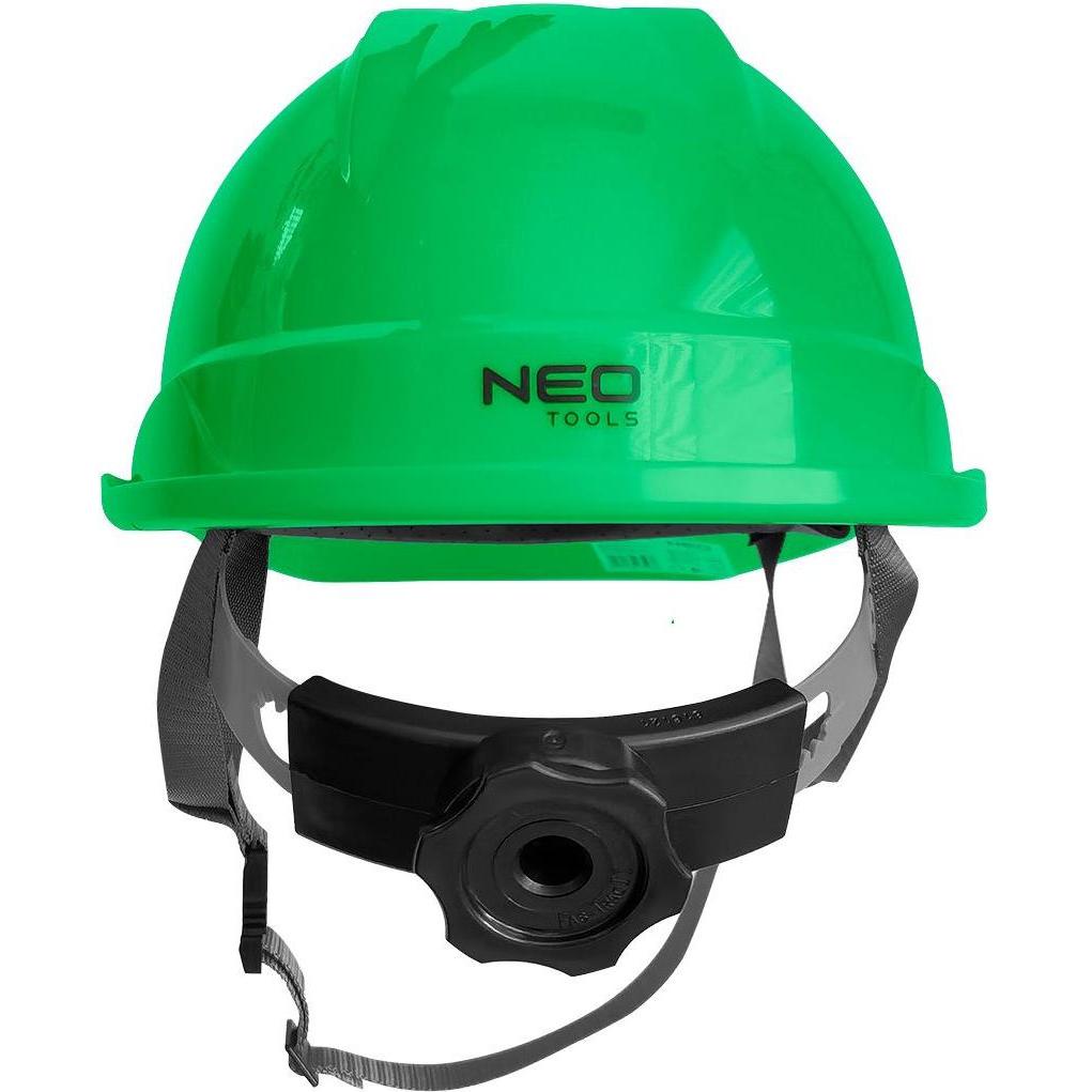 Neo, Kopfschutz, Industriehelm mit Kinnriemen, grün (52 - 64 cm)
