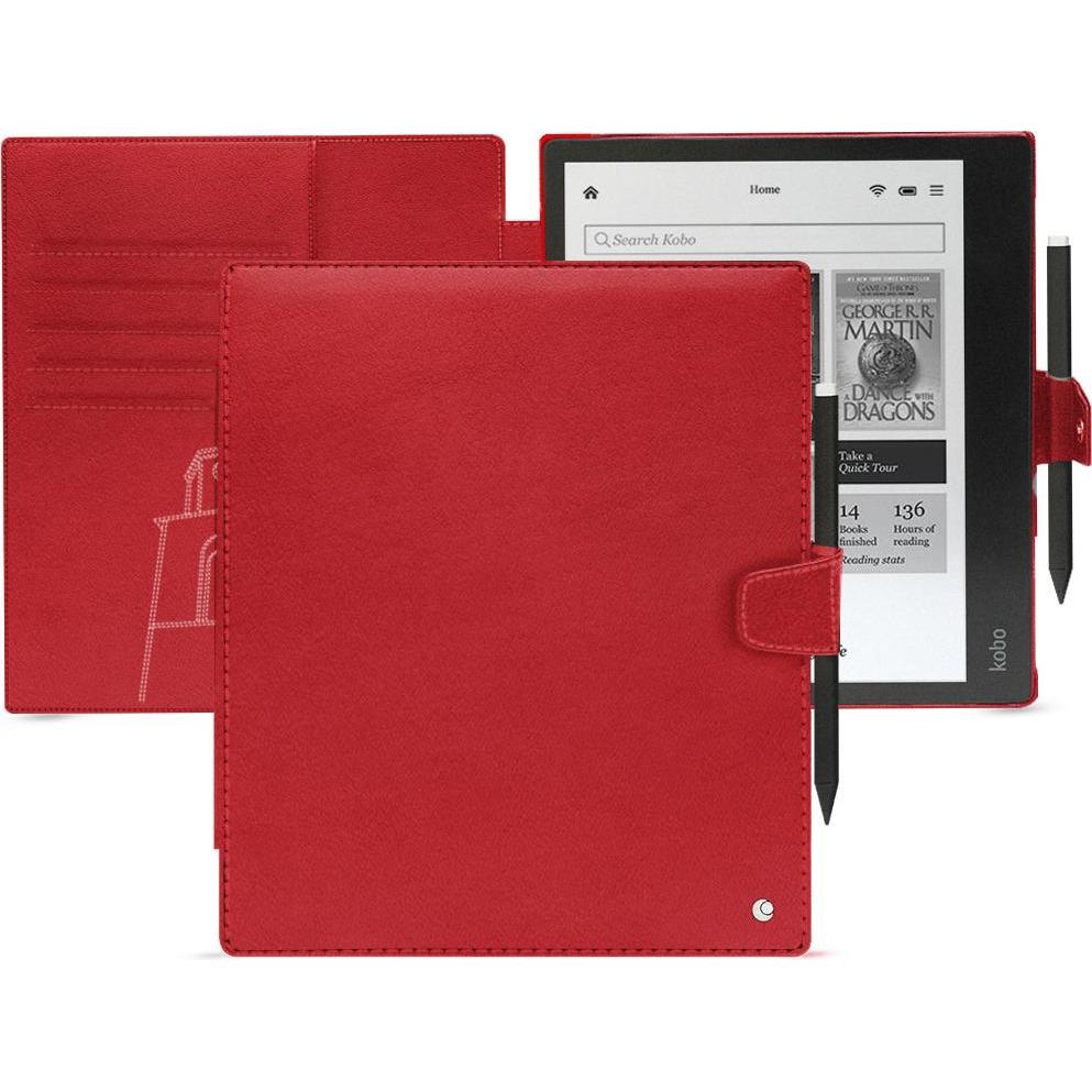 Noreve Lederschutzhülle Kobo Elipsa 2E, eReader Zubehör, Rot