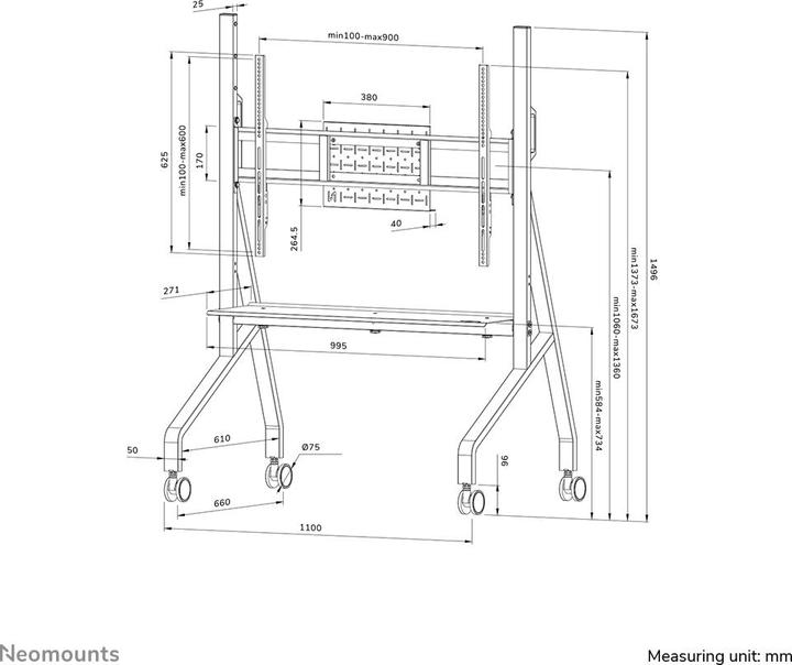 Produktbild Neomounts FL50-525WH1 (Universal, 86", 76 kg)