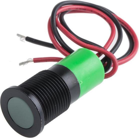Produktbild RS PRO LED 14mm Chromblende 24Vdc Grün +Kabel