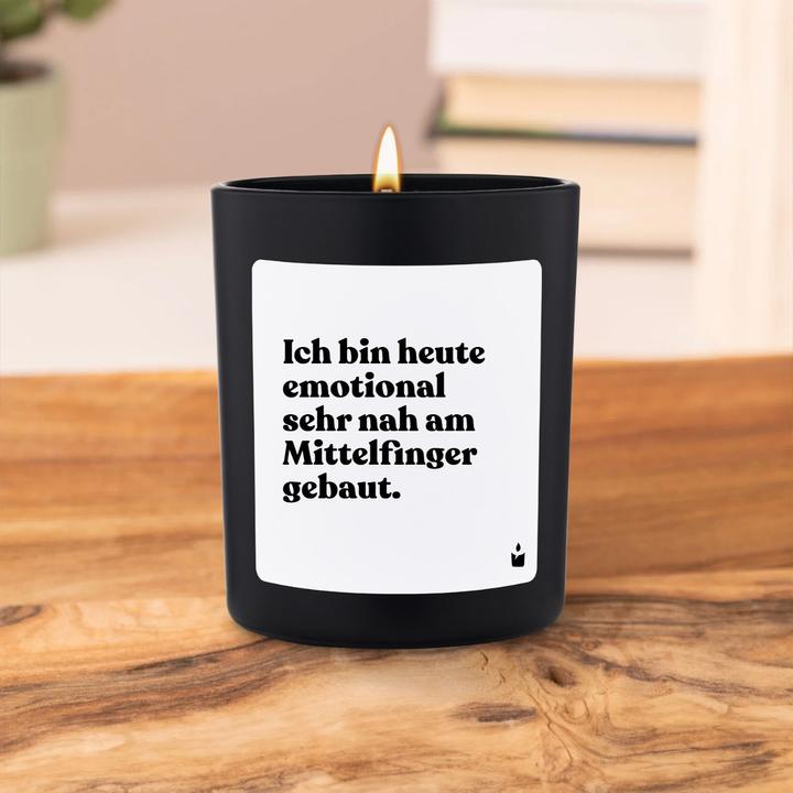 Produktbild Chatty Candles Duftkerze Woody Ich bin heute emotional sehr nah am Mittelfinger gebaut.