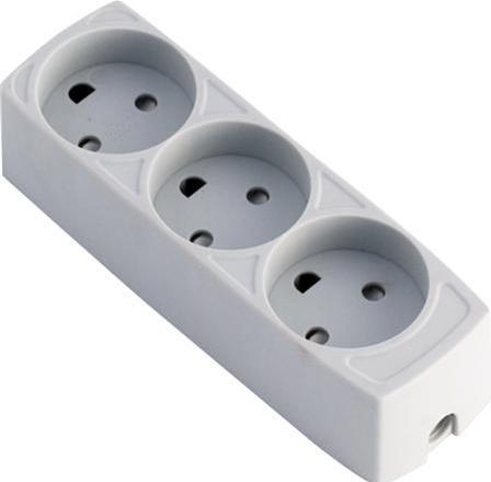 Produktbild Csdk SL Steckdose 3 rund ohne Erdung10A 250V hellgrau