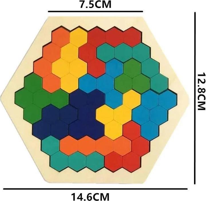Actual product image Activity Board 3D hexagonal wooden puzzle educational toy for kids preschool board