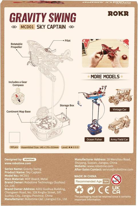 Image du produit Rokr Sky Captain Balance Pendel - 3D Holzbausatz