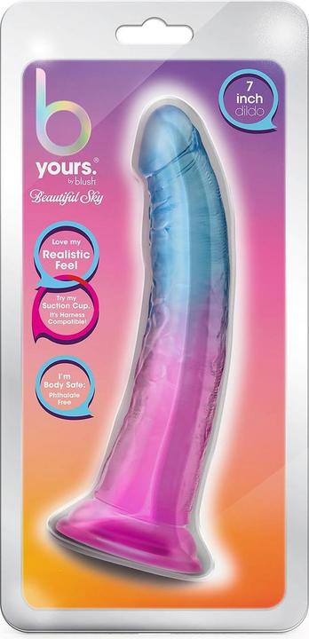 Actual product image Blush B Yours Beautiful Sky - 7 Inch Length 1.5 Inches Width Realistic Feel Dildo - Sturdy Suction C
