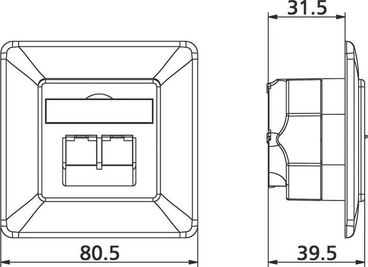 Actual product image Metz Connect IT CONNECT E-DAT C6 8/8(8) UP Cat.6 - Junction box, flush-mounted