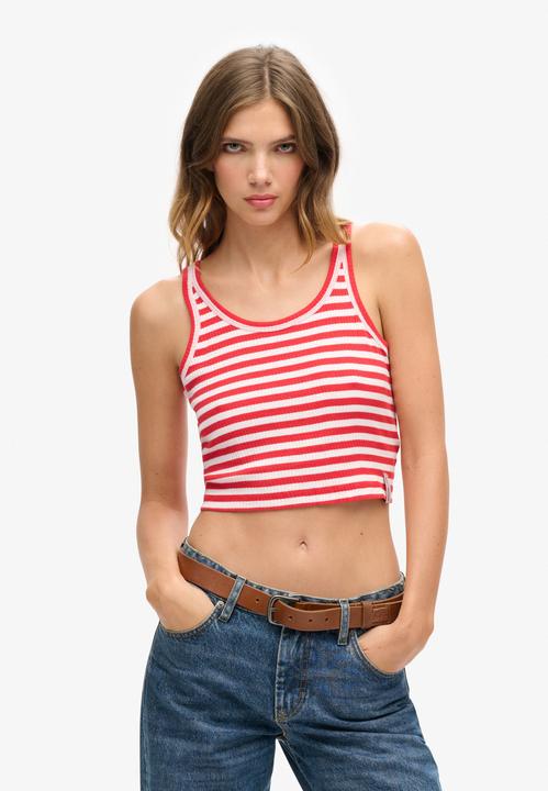 Actual product image Superdry Organic Cotton Vintage Ribbed Crop Vest Top (12XL)