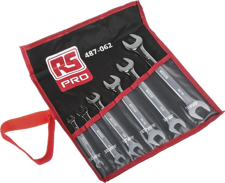 Produktbild RS PRO Gabelschlüssel zöllig Satz 6-teilig (10  mm, 11 mm, 12 mm, 13 mm)