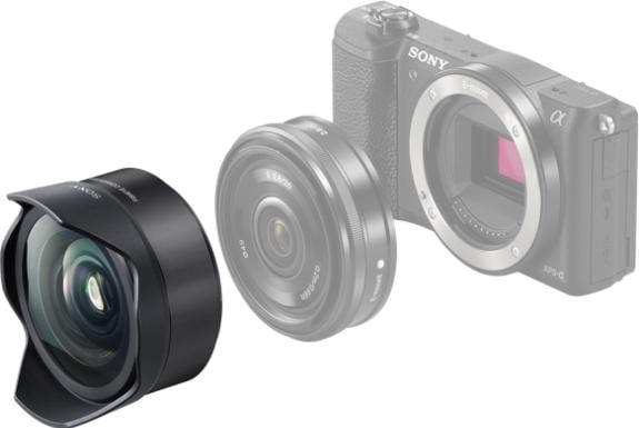 Actual product image Sony VCL-ECF2, fisheye lens converter (Wide-angle converter, Universal)
