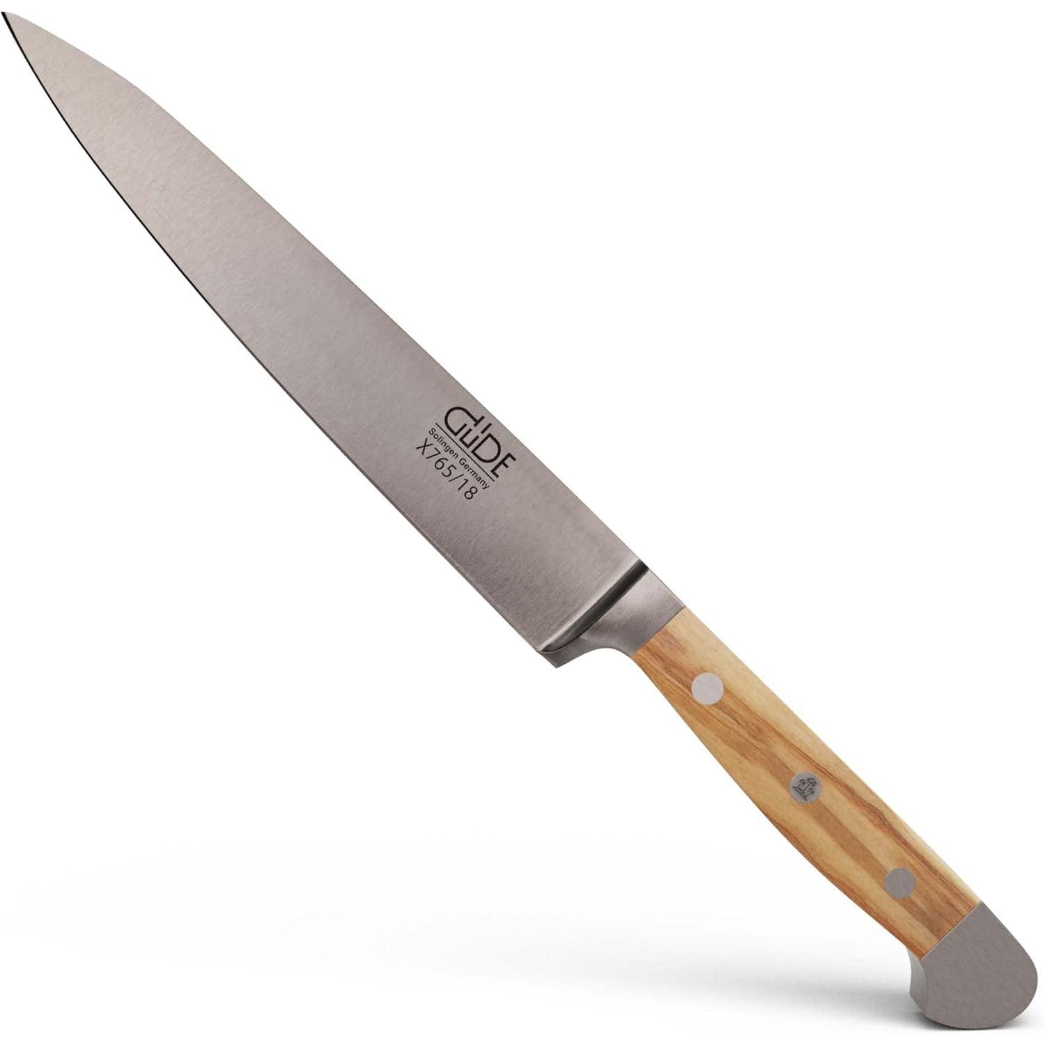 Güde Solingen Alpha Filiermesser 16 cm Olive, Küchenmesser, Silber, Braun