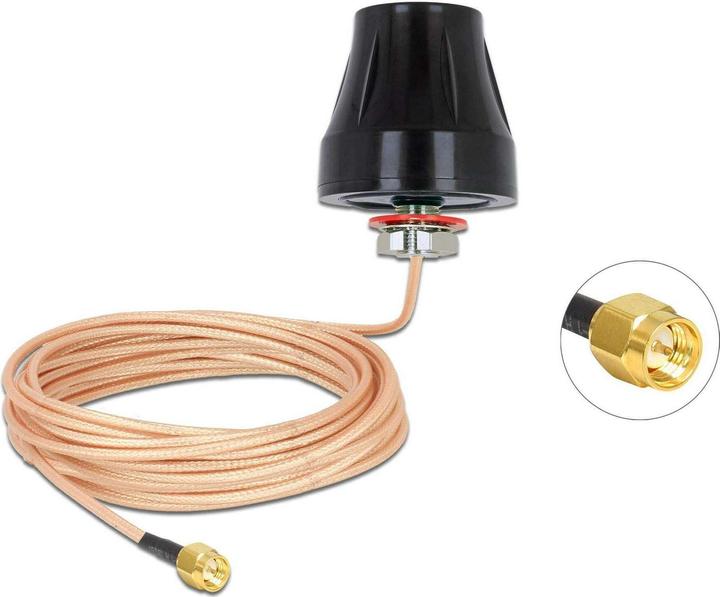 Produktbild Delock LTE/HSPA/GSM Antenne, SMA-Stecker, schwarz (WLAN, Lora, DECT)
