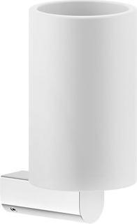 Gessi Rilievo, portabicchieri a muro, tazza bianca opaca, tazza saldamente fissata, 59507