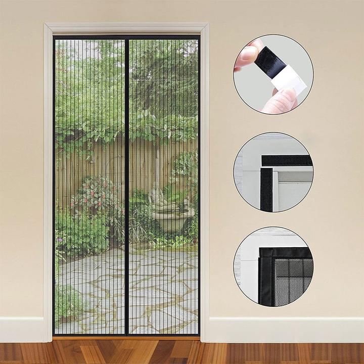 Actual product image Werkstein Magnetic door insect screen fly curtain mosquito net (90 x 210 cm)