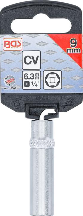 Actual product image BGS Socket, Hexagon, deep 6.3 mm (1/4") Drive 9 mm (9 mm)