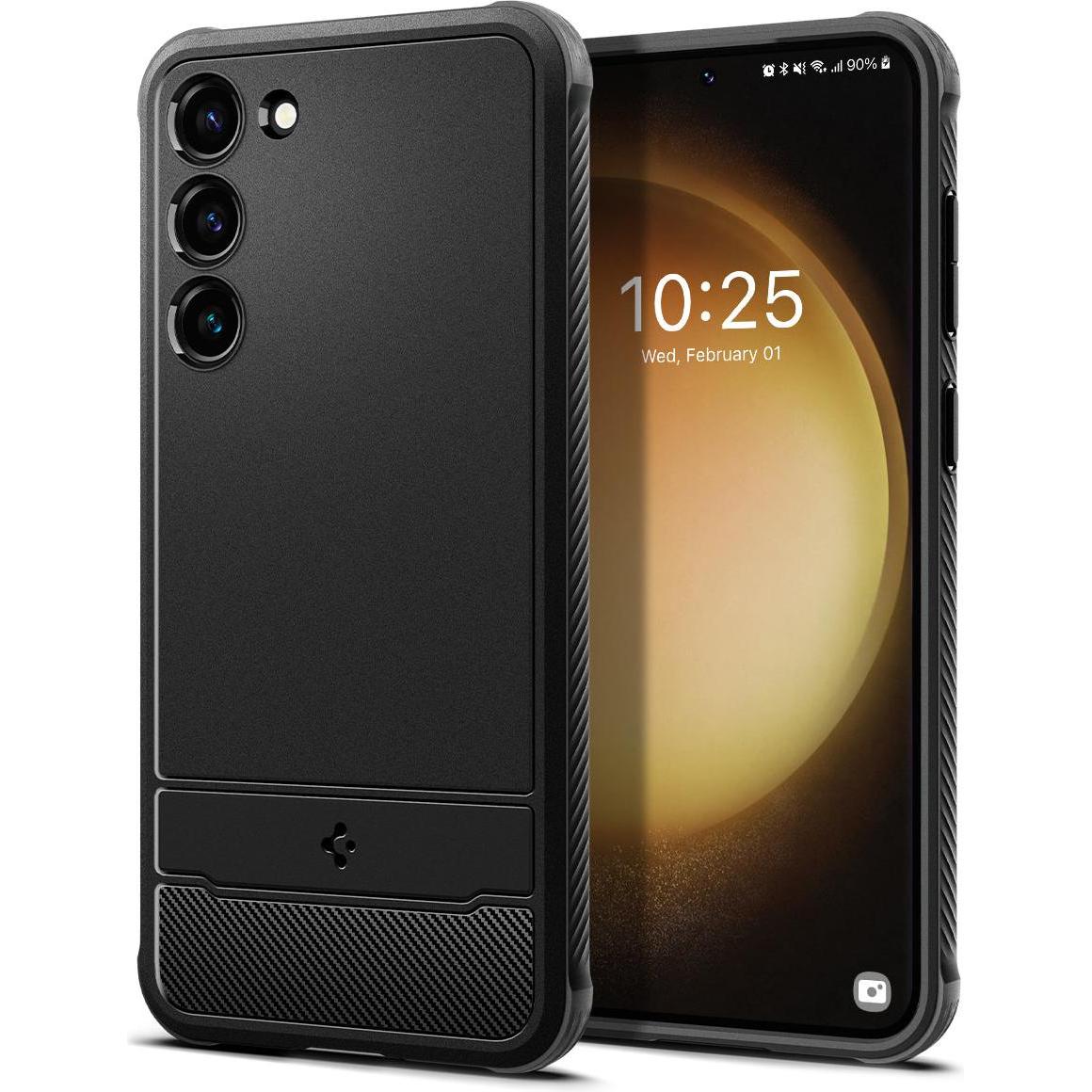 Spigen Rugged Armor (Samsung Galaxy S23), Smartphone Hülle, Schwarz
