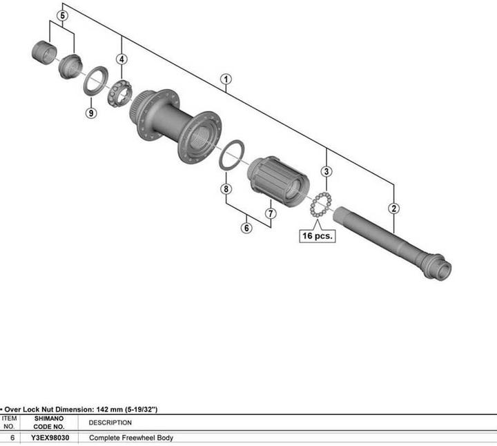 Image du produit Shimano Corps de roue libre (Frein à disque Center lock)