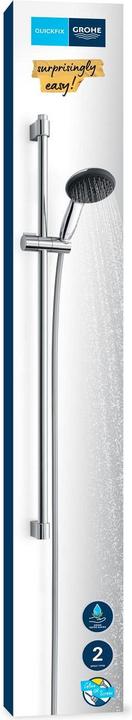 Produktbild Grohe Vitalio Start 110 QuickFix Brausestangenset, kleben oder bohren, Länge 900mm, wassersparend, 2 Strah