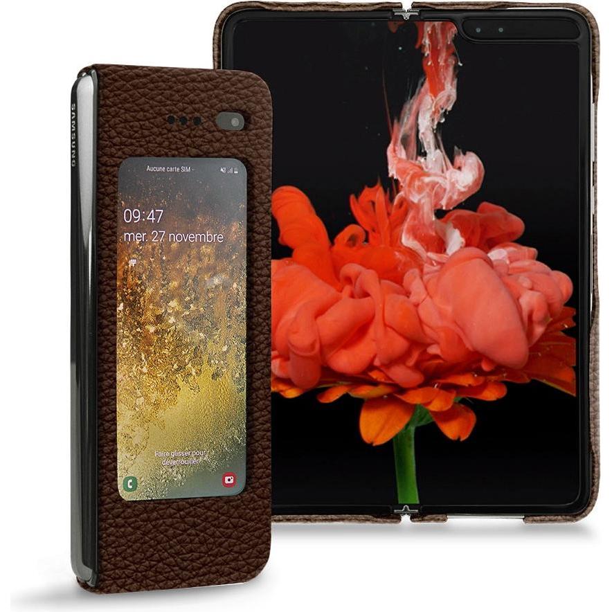 Noreve Lederschutzhülle (Samsung Galaxy Fold), Smartphone Hülle, Braun