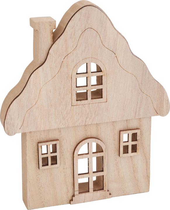Actual product image VBS House silhouette "Wintertime", 5-piece, MDF wood